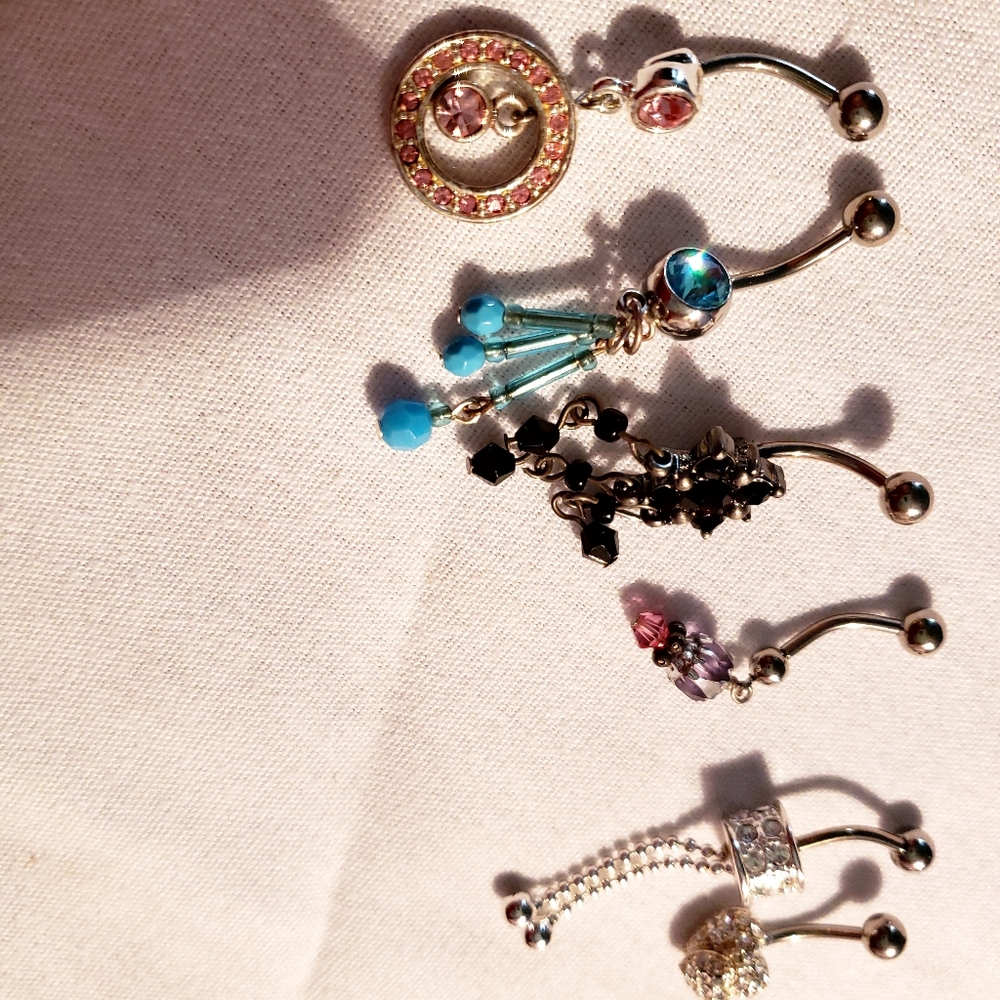Belly button rings pierced jewelry bundle of 6 - Picture 6 of 14